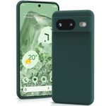 YATWIN Silicone Case for Google Pixel 8 5G, Soft-Touch, Shockproof, DustProof, Antiskid Full Body Armour Phone Cover for Google Pixel 8 5G - Dark Green