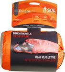 S.O.L. Survive Outdoors Longer Escape Bivvy Orange, 70 Percent Heat Reflective, Breathable Personal Shelter, Lightweight Emergency Survival Sleeping Bag Sack, Drawstring Bag, Water-Resistant, 8.1oz (Escapebivvy)