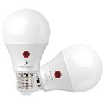 SINCELIGHT Dusk to Dawn LED Light Bulb 9W with Dual Photocell Sensors, ON/Off Automatic Depends on the Daylight Level, Outdoor Night Light from Dusk Till Dawn, Security Bulbs, Warm White 3000K, 2 Pack