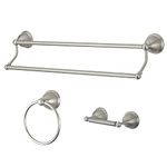 Kingston Brass BAK396348SN Restoration 3-Piece Bathroom Hardware, Brushed Nickel