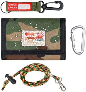 Rough Enough Camo Small Boys Wallet for Kids Teens with Zipper Coin Purse Credit Card Trifold Front Pocket Wallet Pouch Holder Organizer with Party Gift Packaging Sport School Outdoor