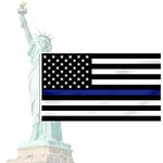 FLAGBURG Thin Blue Line Flag, U.S. Flag with Thin Blue Line 6x10 FT, Durable 100% Recyclable Nylon Flag with Embroidered Stars and Sewn Stripes,Outdoor Indoors Fallen Officer Flag with Brass Grommets