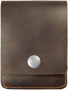 Hide & Drink, Leather Vertical Wallet, Holds Up to 4 Cards/Minimalist/Bifold/Money Clip/Travel/Front Pocket Wallet, Handmade :: Bourbon Brown