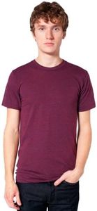 American Apparel Men's Tri-Blend Short Sleeve Track Shirt, Tri-Cranberry, Medium