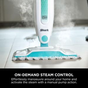 Shark Steam Mop – White/Green, Lightweight Floor Cleaner