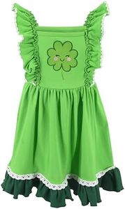 Unique Baby Girls St Patricks Day Dress Lucky Shamrock Outfits for Girl Toddler and Kids (18M, Smiley Clover)