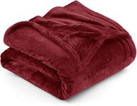 Utopia Bedding Fleece Blanket Queen Size Burgundy 300GSM Luxury Bed Blanket Anti-Static Fuzzy Soft Couverture Microfiber