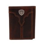 ARIAT Men's Trifold Wallet Brown, Brown, One Size, Trifold