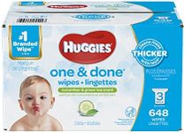 HUGGIES One & Done Scented Baby Wipes, Hypoallergenic, 3 Refill Packs, 648 Count Total