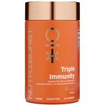 Nutriburst Triple Immunity - Liposomal Vitamin C (100mg), D3 (20µg), Zinc (7.5mg) + Elderberry Extract - Immune & Wellbeing Support - Vegan, Sugar Free Supplement - 60 Berry Gummies - 1 Month Supply