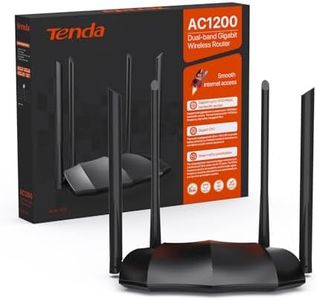 Tenda AC8 Routeur WiFi AC1200 - Routeur sans Fil, Double Bande 5 GHz/2,4 GHz, 3 Ports WAN/LAN Gigabit, Antennes 4x6 dBi, Mode Point d'accès Répéteur, Beamforming, MU-MIMO, Contrôle APP, IPv6, WPS