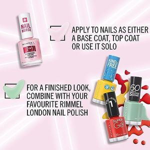 Rimmel London Nail Nurse 2-in-1 Base Coat & Strengthener