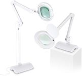 Brightech LightView Pro 2 in 1 Magnifying Floor Lamp & Table Lamp - Hands Free Magnifier with Bright LED Light for Reading - Work Light with Flexible Gooseneck - Standing Mag Lamp