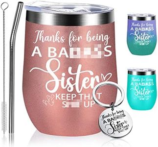 Sisters Gifts From Sisters Birthday Gifts From Sister 12oz Thanks For Being Sister Teal Wine Tumbler Christmas Bday Presents For Soul Unbiological Sisters Cup With Lid Straw Keychain