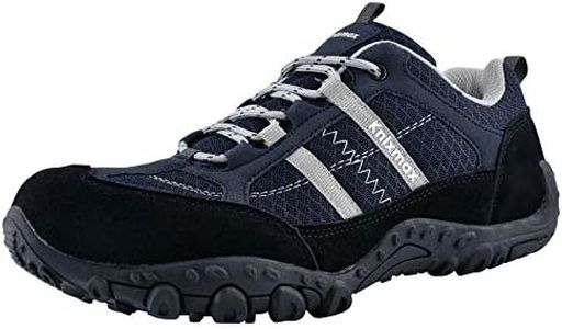 Knixmax Zapatillas de Senderismo para Hombre Zapatos de Montaña Zapatillas de Trail Running Ligeros Transpirable Antideslizante Zapatos de Trekking Azul Marino 43EU