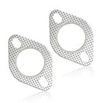 2PCS 2" Car Exhaust Gasket,Standard 2-Bolt Exhaust Flange Gasket Replaces OEM#120-06310-0002,Professional Exhaust Manifold Gasket Material Car Accessories (2 inch)