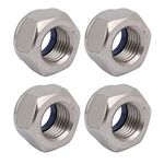 TA-VIGOR 4Pcs Hex Lock Nuts, M14 x 1.5mm Pitch Metric Fine Threaded Stainless Steel Insert Self-Locking Nuts for DIY & Motoring Projects