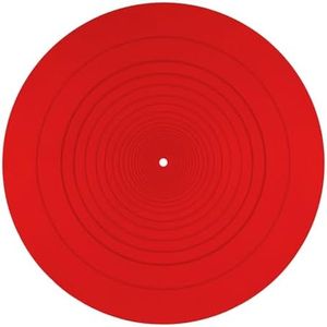Turntable Platter Mat, 12 Inch Diameter Silicone Turntable Mat Anti-Static Anti-Slip Turntable Pad Record Player Mat LP Slipmat for Vinyl Record Mat Replacement Accessories (Red)