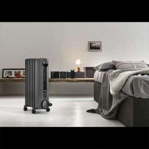 De'Longhi Radia S Oil Radiator Heater, 2000W – Grey