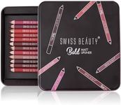 Swiss Beauty Bold Matte Lipliner Pencil, Multi Color, (1.8g * 12) Pack of 12