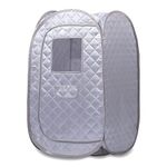 Smartmak Portable Sauna Tent, Foldable One Person Full Body Spa for Weight Loss etox Therapy Without Steamer - Grey