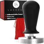 LUXHAUS Espresso Tamper - 51mm Calibrated Coffee Tamper for Espresso Machine with Spring Loaded 100% Flat Stainless Steel Base