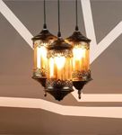 GAUVIK 3 Light Chandelier Antique Modern Pendant Lamp/Hanging Lamp/Ceiling Light for Bedroom, Living Room, Restaurants, Dining, Coffee Shop, Home and Office, Golden Antique (201/3 LP, with Bulb)