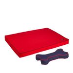 amazon basics Orthopedic Bed with Cushion | Pet Bed | Blue | Orthopedic Support | Single Unit with Cushion