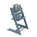 Tripp Trapp High Chair from Stokke, Fjord Blue - Adjustable, Convertible Chair for Children & Adults - Includes Baby Set with Removable Harness for Ages 6-36 Months - Ergonomic & Classic Design