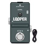 Stax Mini Guitar Looper Pedal Loop Effect Pedal Unlimited Overdubs 10 Minutes of Looping, 1/2 Time, and Reverse USB Port 3 Modes Mini Size True Bypass