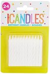 Unique Party 1905WC - Striped White Birthday Candles, Pack of 24,6 centimeters