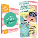 Less Anxiety Affirmation Cards - 45 Beautifully Illustrated Self Care Cards to Help Alleviate Feelings of Anxiety and Stress - Thoughtful Affirmations to Encourage Empowerment and Inner Strength