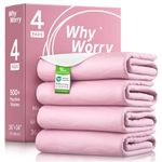 WHYWORRY Washable Incontinence Bed Sheets for Adults | 86 x 91 cm | for Single Bed | Waterproof Bed Wetting Mats | Reusable Bed Protectors | Pee Pads | Pink | Pack of 4