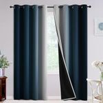 Yakamok 100% Blackout Curtains 84 inches Long,Room Darkening Navy Blue Curtains Ombre for Bedroom Grommet Thermal Insulated Gradient Curtains for Living Room,2 Panels,52x84 inch