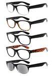 Eyekepper Classic 80's Reading Glasses-5 Pairs Include Reading Sunglasses for Women Reading under the Sun,+2.50 Reader Eyeglasses