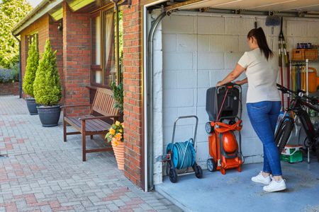 Flymo EasiStore 340R Electric Rotary Lawn Mower – 34cm, 35L Grass Box, Rear Roller