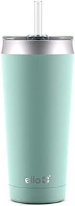 Ello Beacon Vacuum Insulated Stainless Steel Tumbler with Slider Lid and Optional Straw, 24 oz, Yucca