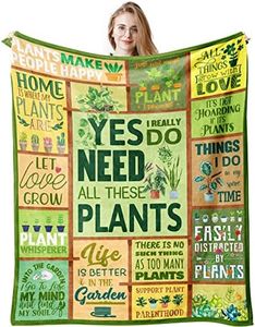 QUWOGY Plant Gifts for Plant Lovers Blankets 60"x50", Mothers Day Garden Gifts for Mom, Plant Lover Gifts for Women, Plant Lady/Mom Gifts for Women, Plant Themed Gifts, Unique Gifts for Plant Lovers