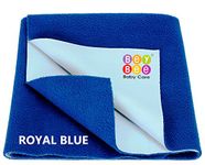 Beybee Just Dry Baby Care Waterproof Bed Protector Sheet - Medium (Royal Blue), Cotton