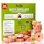 Zidina Moth Repellent for Wardrobes - 50 Rings - Natural Cedar Rings Moth Repellent - Anti Moth Products Wardrobe - Moth killer for Wardrobe - Moth Repellent for Clothes - Moth Balls with Sandpaper