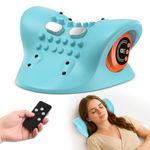 HarrFlow Hugterra Neck Massager 2025–3-in-1 Portable Massager with Heat & Ergonomic Stretch–Adjustable Intensity for Neck & Shoulder Relaxation at Home, Office, Travel