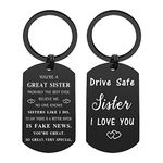 ENGZHI Sister Keychain for Birthday - Best Sister Ever Gifts for Women - Sister Christmas Key Chains