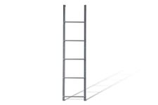 Window Well Supply Heavy-Duty Steel Window Well Ladder (5-Rung, Grey)