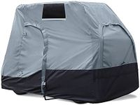 Explore Land Weatherproof 2 Passengers Golf Cart Cover Universal Fits EZGO Club Car Yamaha - All Season Golf Cart Enclosure with Driver Side Door and Back Side Zipper Window