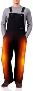 XIAOJIAQUE Men's Heated Insulated Bib Overalls – Waterproof Work Overalls with Battery Pack&Adjustable Straps for Outdoors Solid Black
