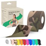 Kinesiology Tape 5m Roll [2024 Edition] - Sports and Medical Tape for Joint and Muscle Support, Multipurpose KT Tape, Body Tape, Boob Tape, Physio Tape, Sports Tape, Trans Tape, Athletic Tape - Camo