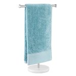 KES Towel Rack Stand for Bathroom, Freestanding Countertop Hand Towel Holder with Natural Marble Base, T-Shape SUS304 Stainless Steel Brushed Finished, BTH205S14B-2