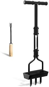 Kedoxi Lawn Aerator Coring Tool with Soil Corer Collector, Manual Lawn Coring Aerator 3 Core with Slope, Plug Aeration Heavy Duty Plug Core Aeration Tool for Lawns Garden Compacted Soils and Lawn Yard