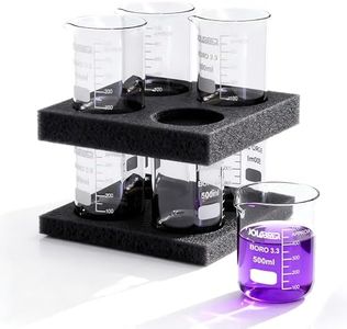 JOLABEAR 8 Pcs 500 ml Glass Lab Beaker 3.3 Borosilicate Glass Measuring Cup with Spout Low Form Glassware for Laboratories Classrooms or Home Use, EPE Foam Packaging
