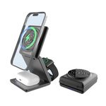 ANJAMI 3 in 1 Wireless Charging Station for iPhone, Foldable Magsafe Charger Stand for Apple Devices 15kw Fast Wireless Charger for iPhone 16/15/14/13/12 Series, Apple Watch Ultra/S3-S10, AirPods